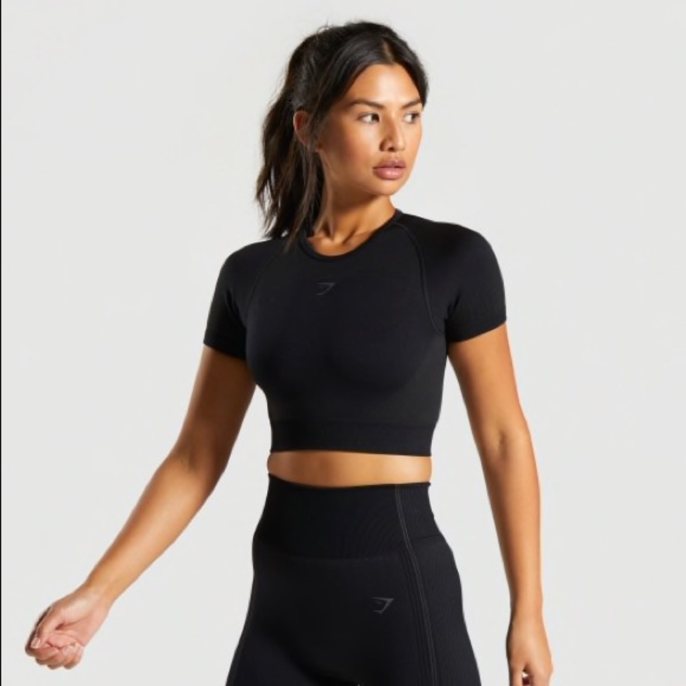 Gymshark Ultra Seamless Crop Top Black